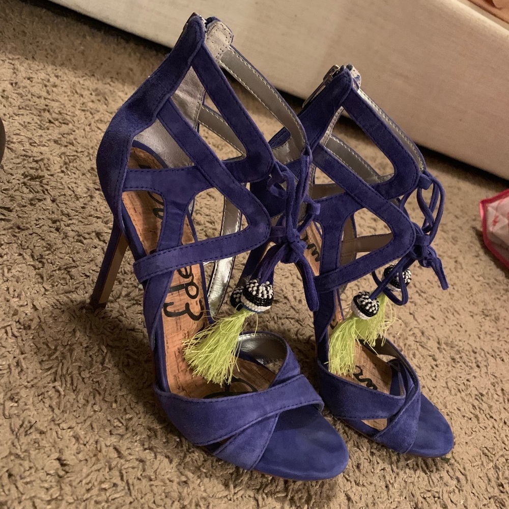 Size 9 Sam Edelman blue suede heels